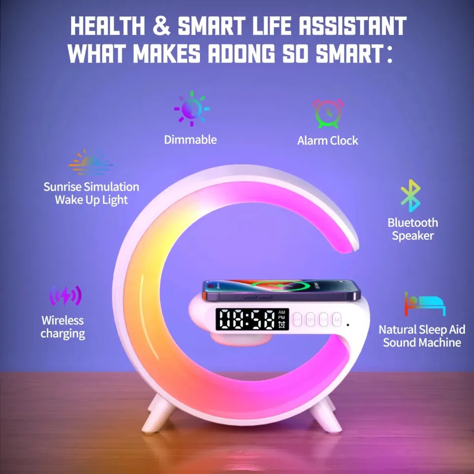 G63 Smart Light Sound Machine | RGB Lamp Bluetooth Speaker Wireless Charger
