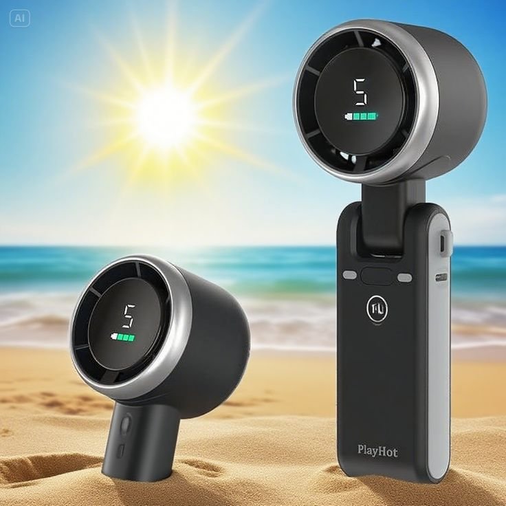 Folding Turbo Handheld Fan 🔥 High Speed Portable Cooling Fan