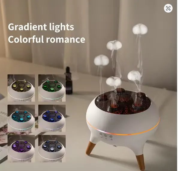 Volcano Humidifier & Aromatherapy Diffuser | 7 Color LED Flame Effect Air Humidifier | Jellyfish Smoke Ring Aroma Diffuser | Best Price in Bangladesh