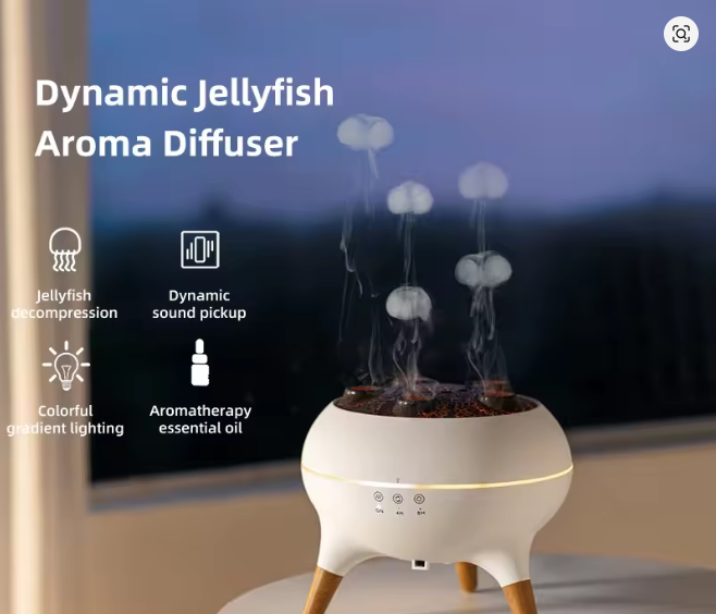 Volcano Humidifier & Aromatherapy Diffuser | 7 Color LED Flame Effect Air Humidifier | Jellyfish Smoke Ring Aroma Diffuser | Best Price in Bangladesh