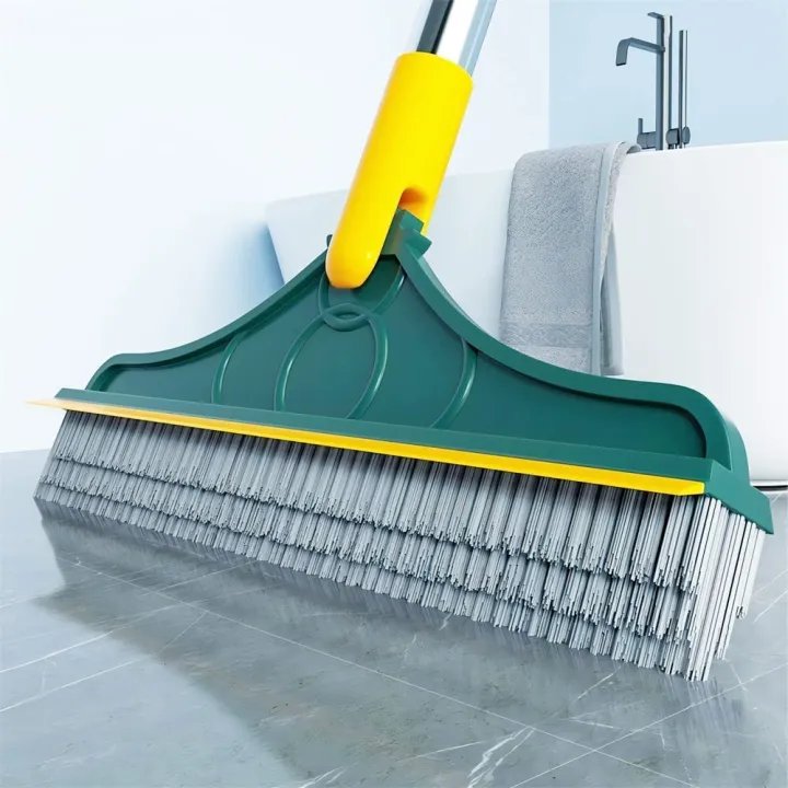2-in-1 Floor Scrub Brush with Squeegee | Long Handle Bathroom Cleaning Brush | 120° Swivel Floor & Tile Scrubber | Best Cleaning Brush Price in Bangladesh