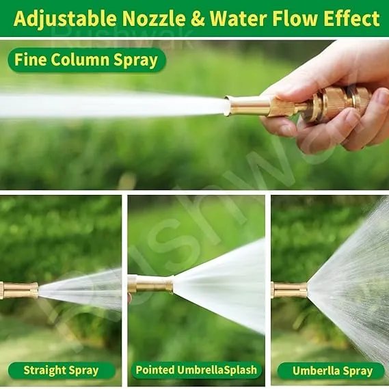 Brass Water Spray Nozzle Kit | High Pressure Garden Hose Spray Nozzle | 1/2 Inch Quick Connect Brass Water Gun