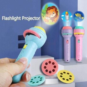 Mini Projector Torch Kids Flashlight | Educational Projection Torch Toy | Bedtime Story Projector | Kids Learning Toy