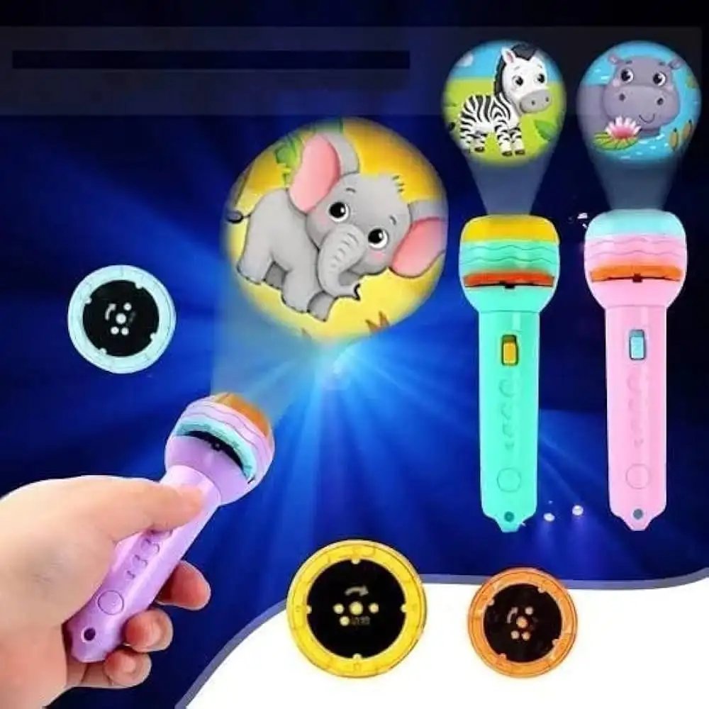 Mini Projector Torch Kids Flashlight | Educational Projection Torch Toy | Bedtime Story Projector | Kids Learning Toy