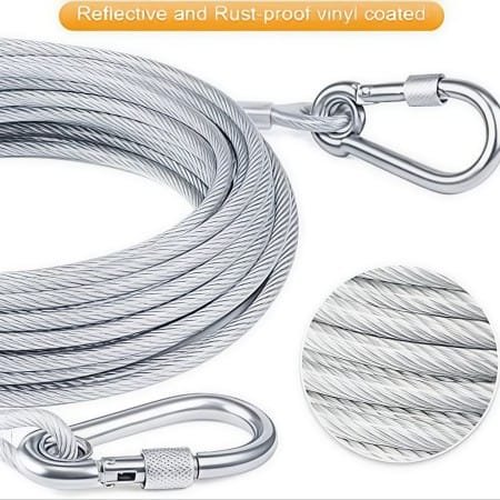 304 Stainless Steel Clothesline Wire Rope | Heavy Duty Clothes Drying Wire with Safety Hooks | Portable Laundry Rope