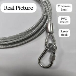 304 Stainless Steel Clothesline Wire Rope | Heavy Duty Clothes Drying Wire with Safety Hooks | Portable Laundry Rope