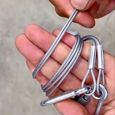 304 Stainless Steel Clothesline Wire Rope | Heavy Duty Clothes Drying Wire with Safety Hooks | Portable Laundry Rope