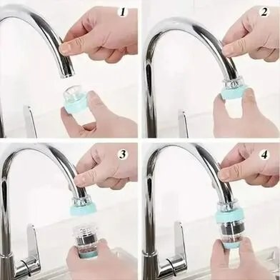 6-Layer Faucet Water Filter | Splash-Proof Tap Water Purifier | Kitchen Faucet Filter | Activated Carbon Water Filter