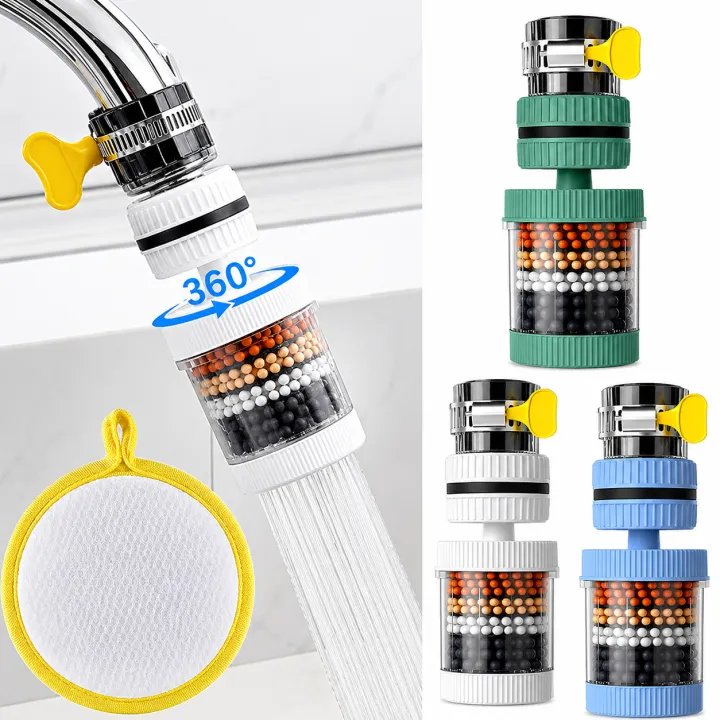 6-Layer Faucet Water Filter | Splash-Proof Tap Water Purifier | Kitchen Faucet Filter | Activated Carbon Water Filter